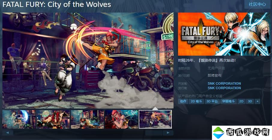 《饿狼传说：狼之城》Steam页面上线 明年发售