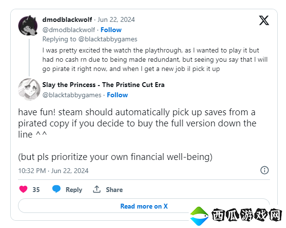 《杀死公主》开发者再次建议玩家玩盗版游戏而非视频通关