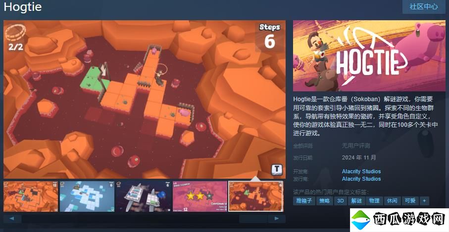 解谜游戏《Hogtie》Steam页面上线 支持简体中文