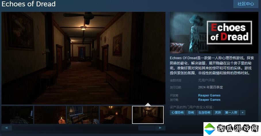 第一人称心理恐怖游戏《Echoes of Dread》Steam页面上线 支持中文