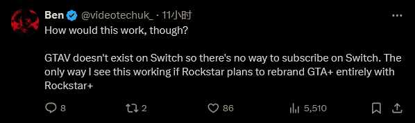 R星网站更新 订阅服务GTA+或即将登陆任天堂Switch