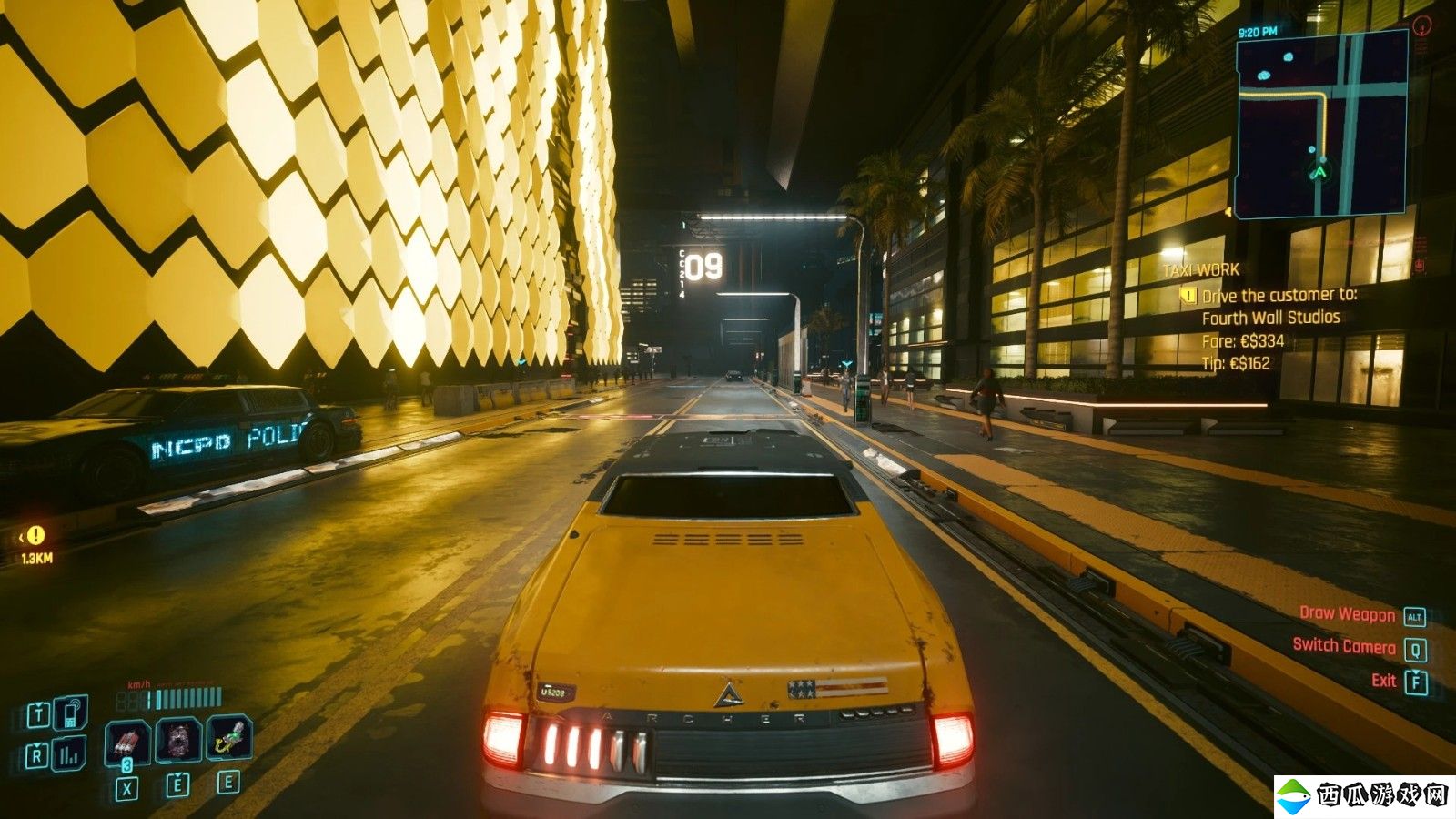 《赛博朋克2077》出租车司机Mod 玩家开出租车赚钱