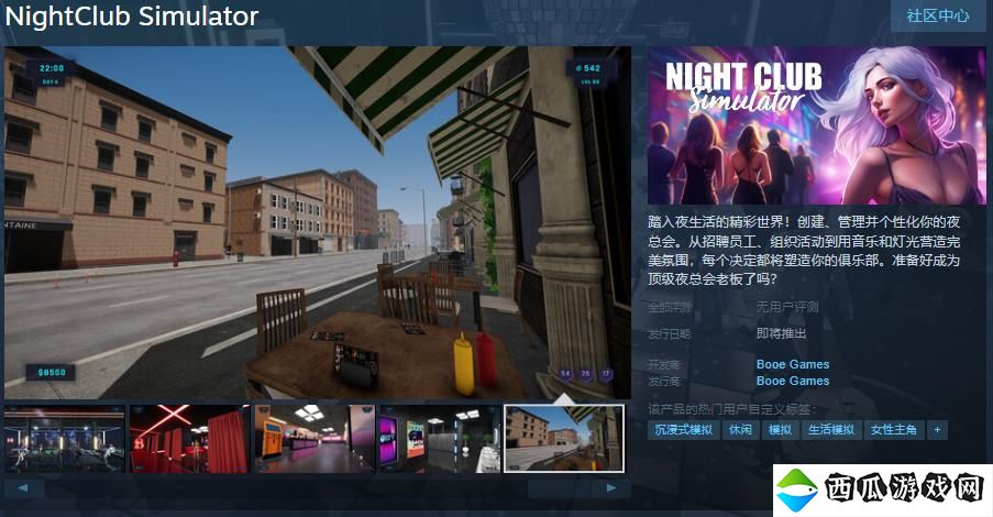 模拟经营游戏《夜总会模拟器》Steam页面上线 支持中文
